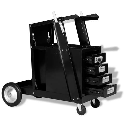 Emaga Svářečský vozík se 4 zásuvkami černá