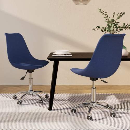 HD Otočné jídelní židle 2 ks modré textil