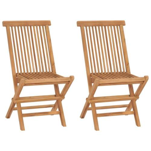 Emaga Skládací zahradní židle 2 ks masivní teakové dřevo