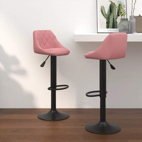 HD Barové židle 2 ks růžové samet