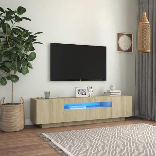 Emaga TV skříňka s LED osvětlením dub sonoma 160 x 35 x 40 cm