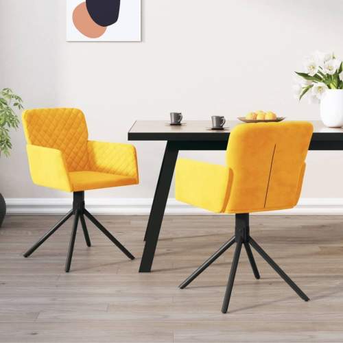Emaga Otočné jídelní židle 2 ks žluté samet