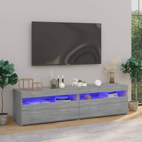 Emaga TV skříňky s LED osvětlením 2 ks šedé sonoma 75 x 35 x 40 cm