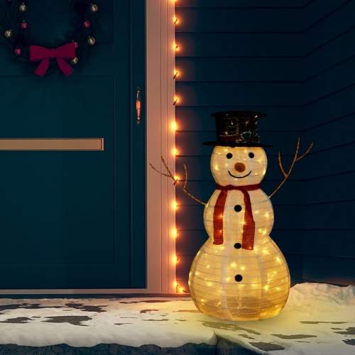 HD Dekorativní vánoční sněhulák s LED luxusní tkanina 90 cm