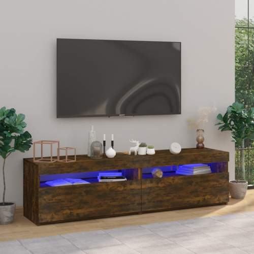 Emaga TV skříňky s LED osvětlením 2 ks kouřový dub 75 x 35 x 40 cm