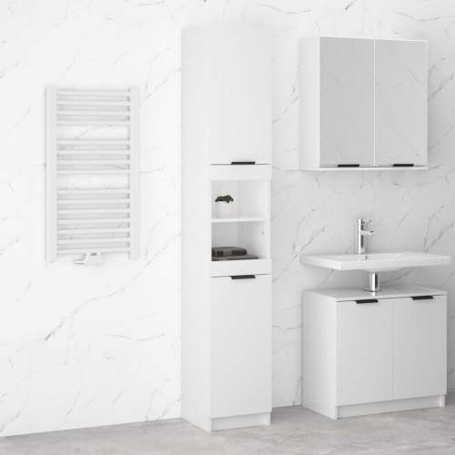 Emaga Koupelnová skříňka lesklá bílá 32x34x188,5 cm kompozitní dřevo