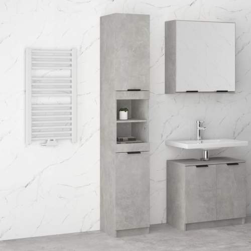 Emaga Koupelnová skříňka betonově šedá 32x34x188,5cm kompozitní dřevo