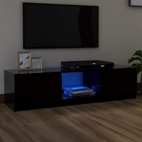 HD TV skříňka s LED osvětlením černá 140 x 40 x 35,5 cm