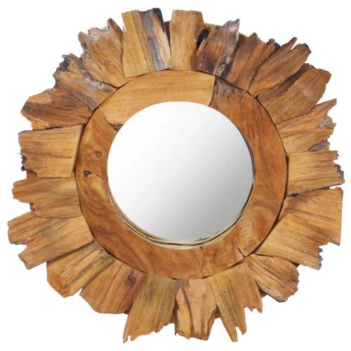 Nástěnné zrcadlo 40 cm teak kulaté