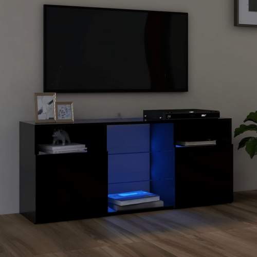 Emaga TV skříňka s LED osvětlením černá 120 x 35 x 50 cm