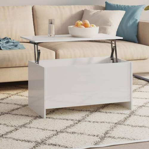 HD Konferenční stolek lesklý bílý 102x55,5x52,5cm kompozitní dřevo