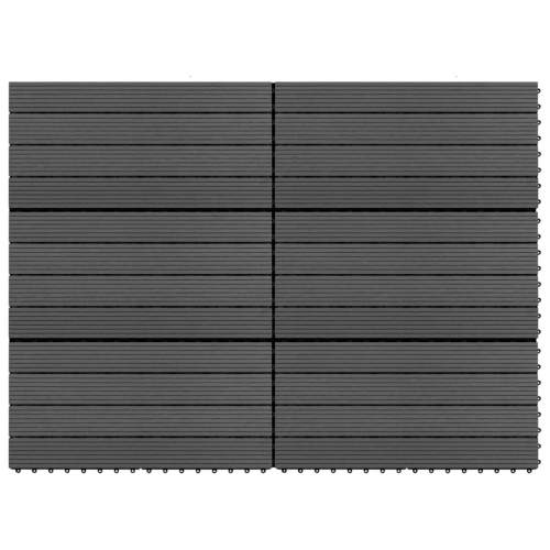 Terasové dlaždice 6 ks WPC 60 x 30 cm 1,08 m² černé