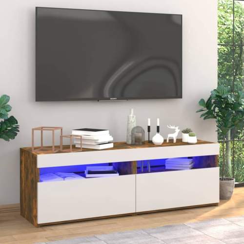 Emaga TV skříňky s LED osvětlením 2 ks kouřový dub 60 x 35 x 40 cm