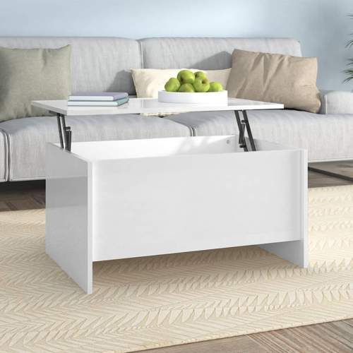 HD Konferenční stolek lesklý bílý 80x55,5x41,5 cm kompozitní dřevo
