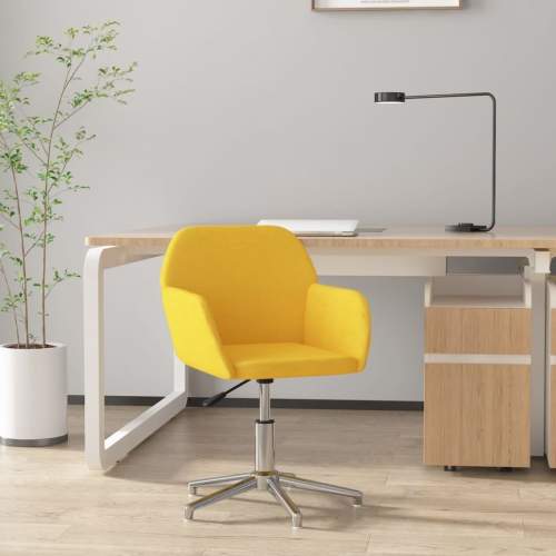 HD Otočná kancelářská židle světle žlutá textil