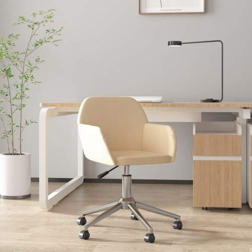 HD Otočná kancelářská židle krémová textil