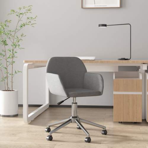 HD Otočná kancelářská židle světle šedá textil