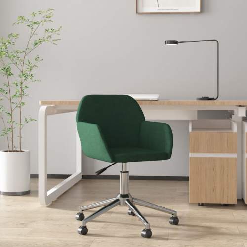 HD Otočná kancelářská židle tmavě zelená textil
