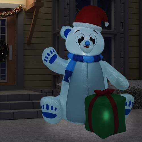 HD Vánoční nafukovací lední medvěd s LED dovnitř i ven 2,4 m