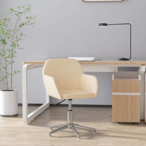 HD Otočná kancelářská židle krémová textil