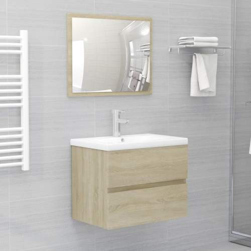 HD 2dílný set koupelnového nábytku bílý dřevotříska, vel. 60cm, typ B Barva: dub sonoma, Velikost: 60 cm, typ: B