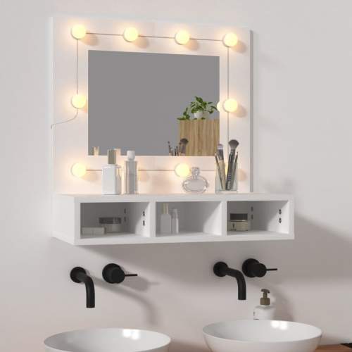vidaXL  Zrcadlová skříňka s LED bílá 60 x 31,5 x 62 cm