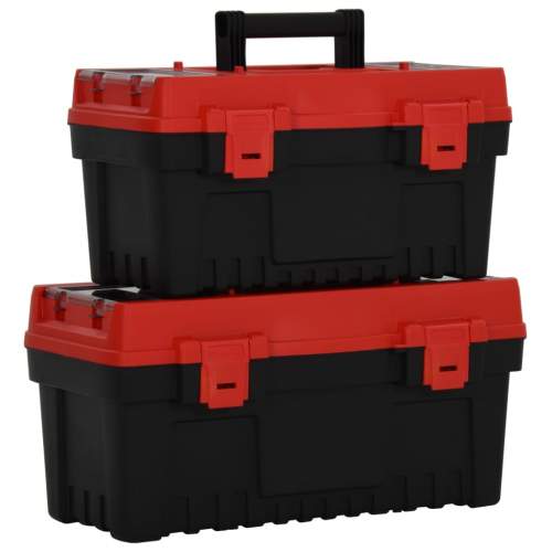 vidaXL  2dílná sada boxů na nářadí černá a červená polypropylen, 55cm