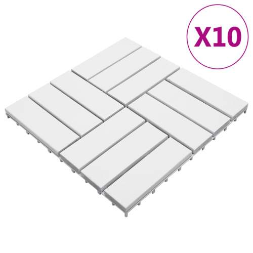 vidaXL Terasové 10 ks bílé 30 x 30 cm masivní akáciové dřevo