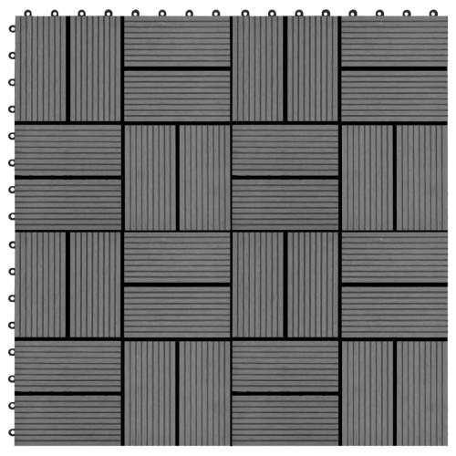 vidaXL Terasové z dřevoplastu 11 ks 30 x 30 cm 1 m² šedé