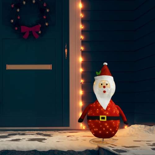 vidaXL Santa Claus s LED luxusní tkanina 90 cm