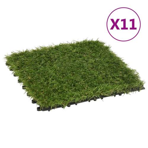 HD Dlaždice s umělou trávou 11 ks zelené 30 x 30 cm