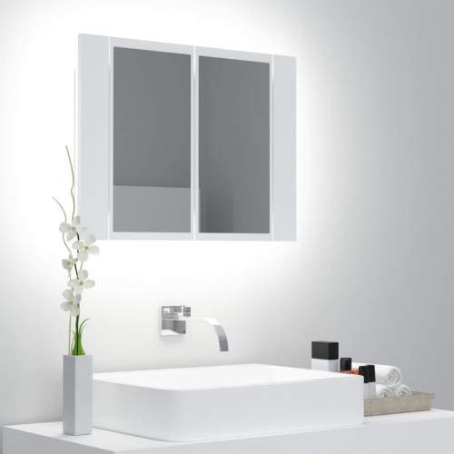HD LED koupelnová skřínka se zrcadlem bílá 60 x 12 x 45 cm