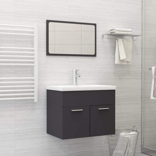 Emaga 2dílný set koupelnového nábytku šedý dřevotříska