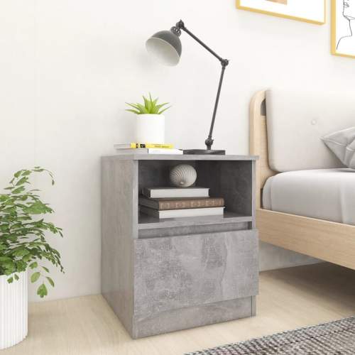 HD Noční stolek betonově šedý 40 x 40 x 50 cm dřevotříska