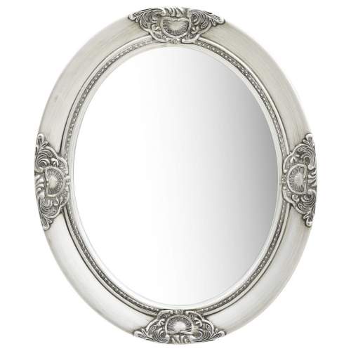 HD Nástěnné zrcadlo barokní styl 50 x 60 cm stříbrné