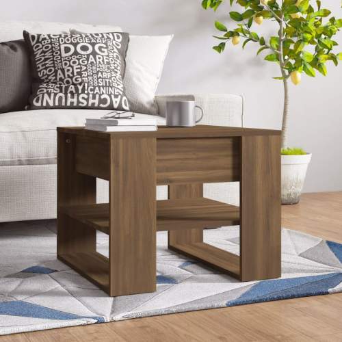 HD Konferenční stolek hnědý dub 55,5 x 55 x 45 cm kompozitní dřevo