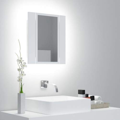 vidaXL LED koupelnová skříňka se zrcadlem bílá 40 x 12 x 45 cm