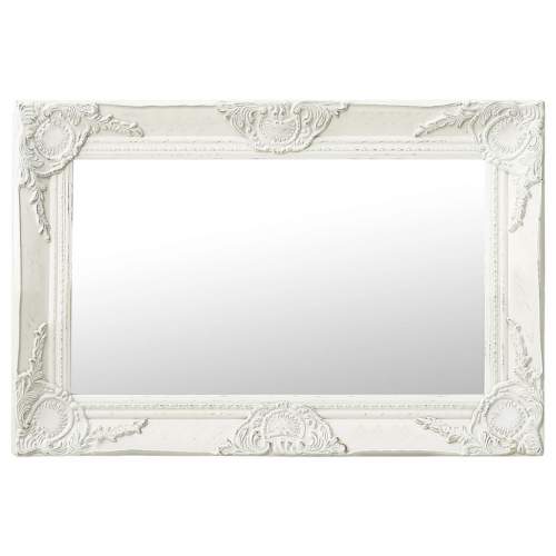 vidaXL Nástěnné zrcadlo barokní styl 60 x 40 cm bílé
