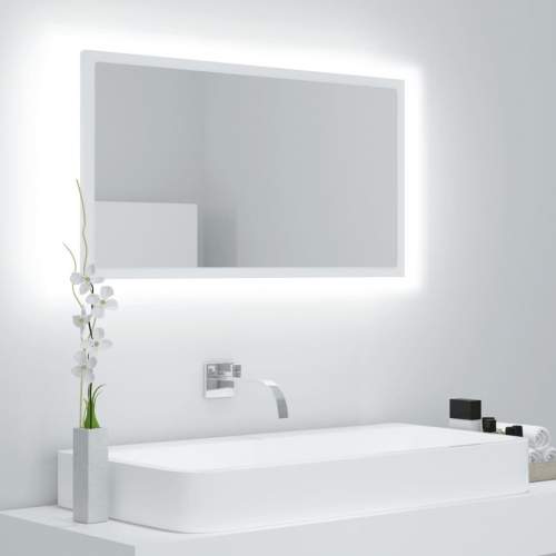 vidaXL LED koupelnové zrcadlo bílé 80 x 8,5 x 37 cm dřevotříska