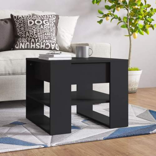 HD Konferenční stolek černý 55,5 x 55 x 45 cm kompozitní dřevo