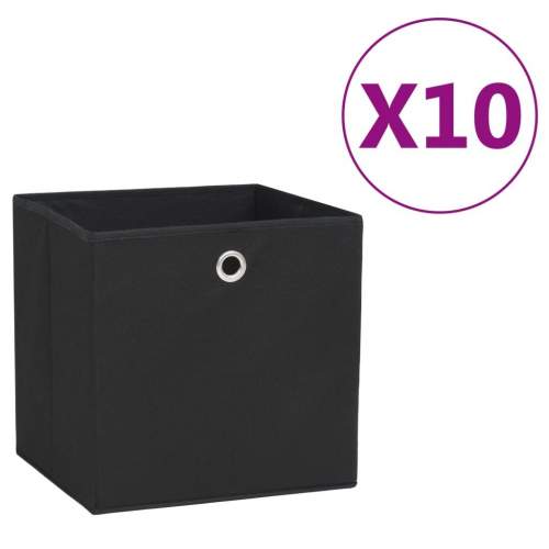 HD Úložné boxy 10 ks netkaná textilie 28 x 28 x 28 cm černé