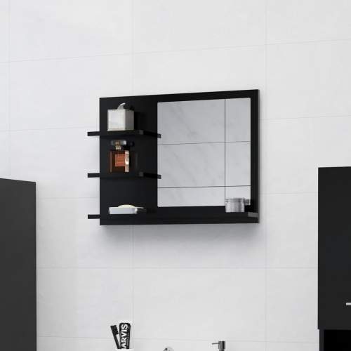 Emaga Koupelnové zrcadlo černé 60 x 10,5 x 45 cm dřevotříska