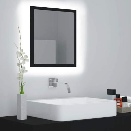 HD Koupelnové zrcadlo LED černé 40 x 8,5 x 37 cm dřevotříska