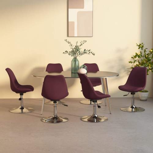 Otočné jídelní židle 6 ks fialové textil