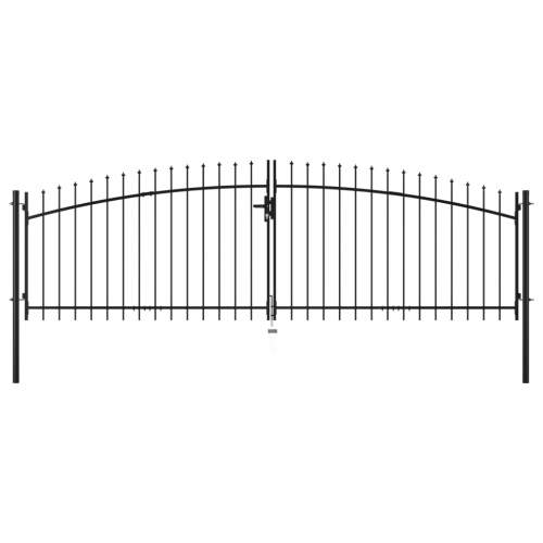 Dvoukřídlá plotová brána s hroty 400 × 200 cm