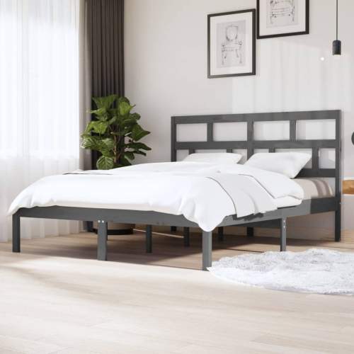 SHUMEE Rám postele šedý masivní dřevo 180 x 200 cm Super King