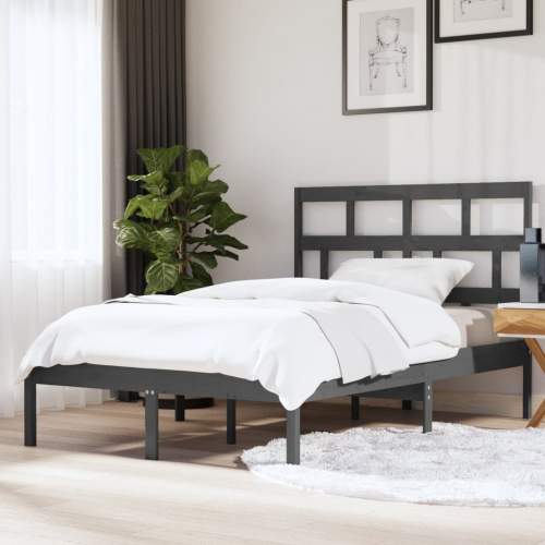 SHUMEE Rám postele šedý masivní dřevo 150 x 200 cm King Size
