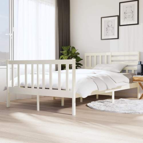 SHUMEE Rám postele bílý masivní dřevo 120 x 200 cm