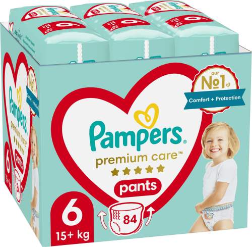 PAMPERS Premium Care plenkové kalhotky 6 (84 ks), 15 kg+