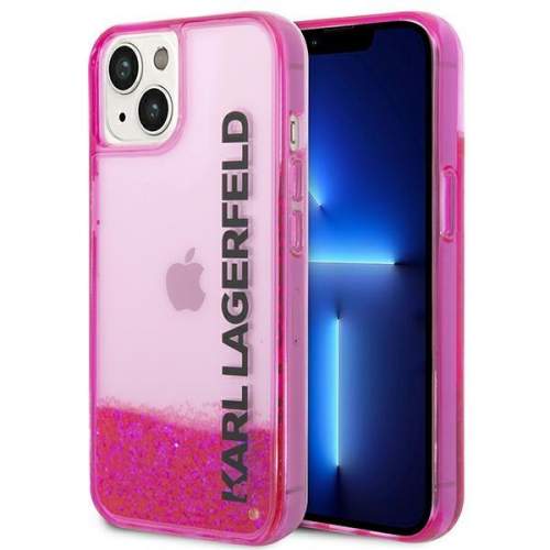 Karl Lagerfeld KLHCP14MLCKVF hard silikonové pouzdro iPhone 14 PLUS 6.7" pink Liquid Glitter Elong